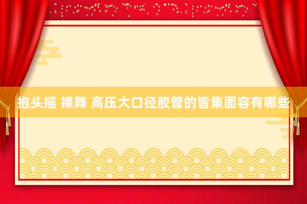 抱头摇 裸舞 高压大口径胶管的皆集面容有哪些