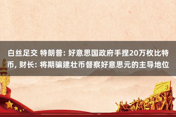 白丝足交 特朗普: 好意思国政府手捏20万枚比特币, 财长: 将期骗建壮币督察好意思元的主导地位